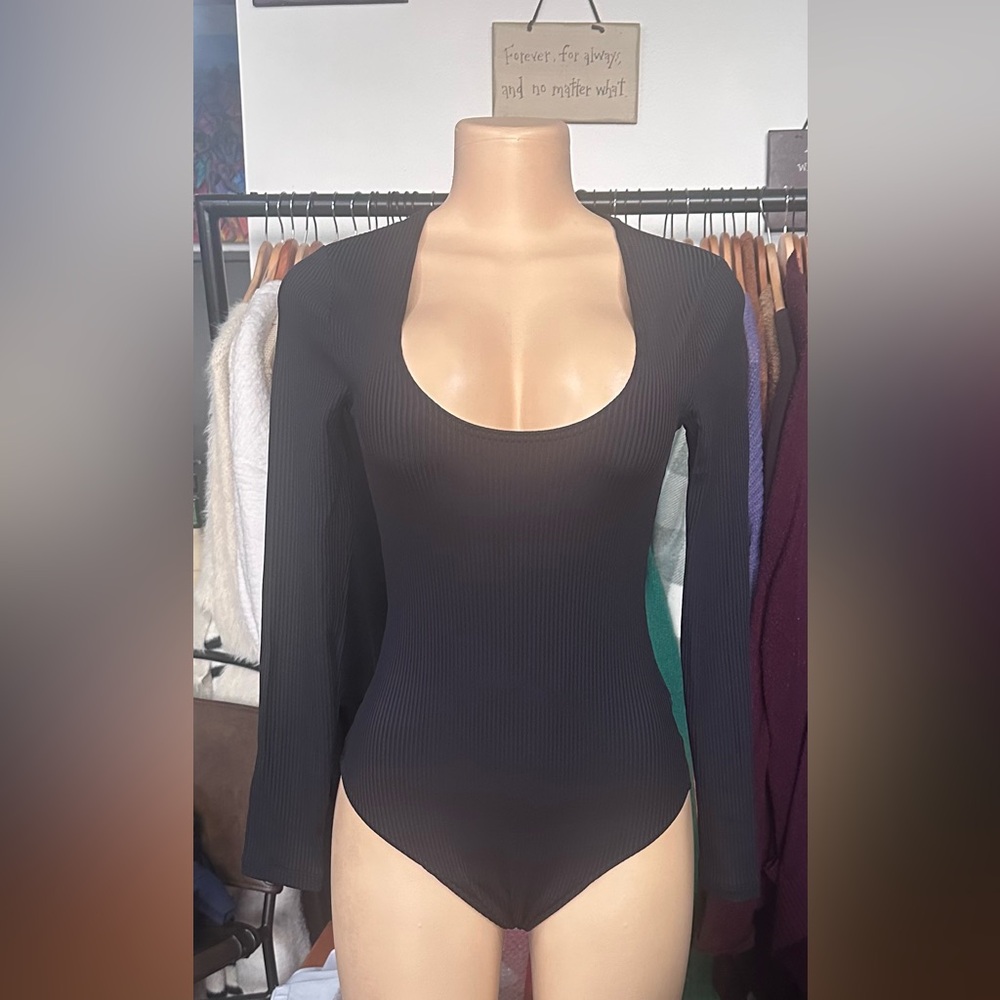 Abercrombie & Fitch Black Ribbed Bodysuit